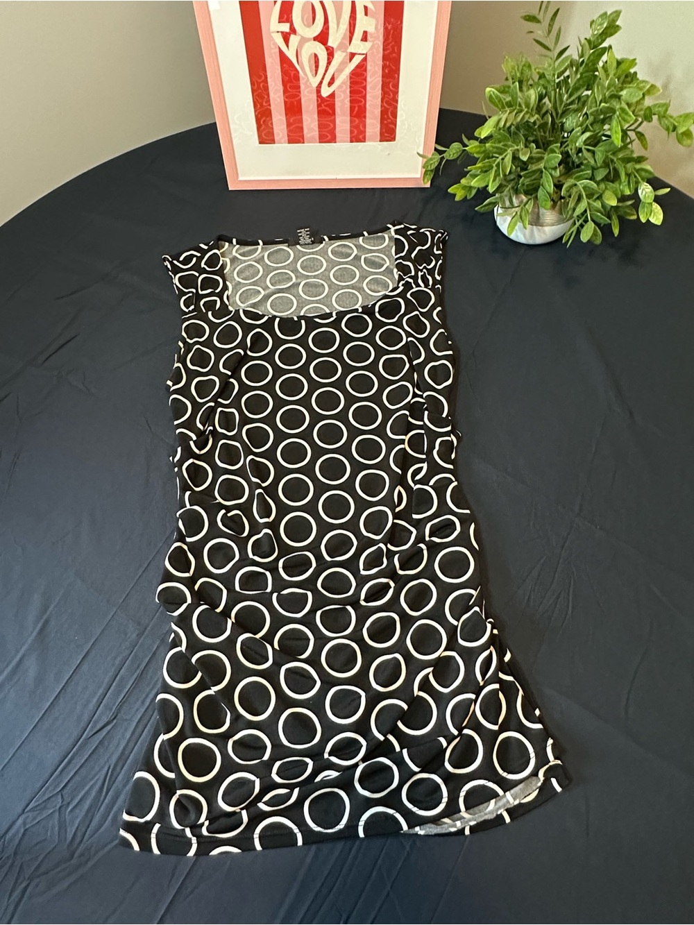 Alfani Black and White Circle-Print Pencil Skirt